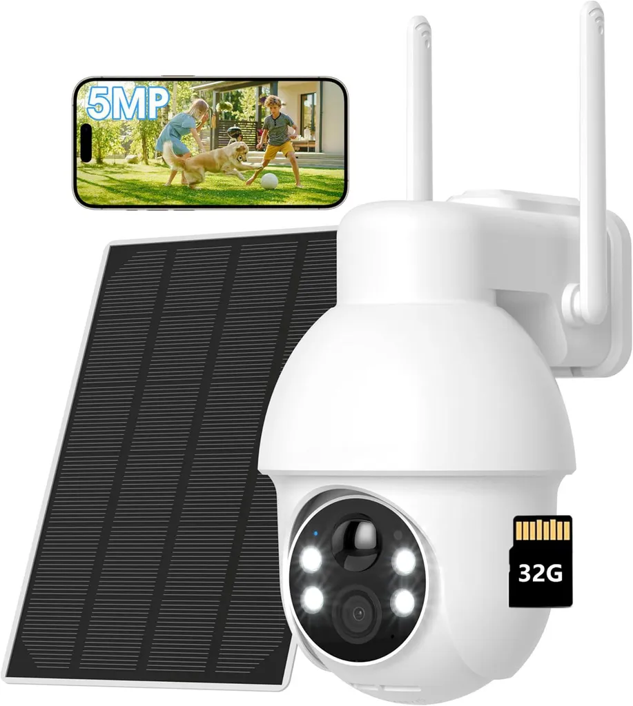 Caméra de sécurité solaire 5MP : finissez-en avec les batteries vides WiFi