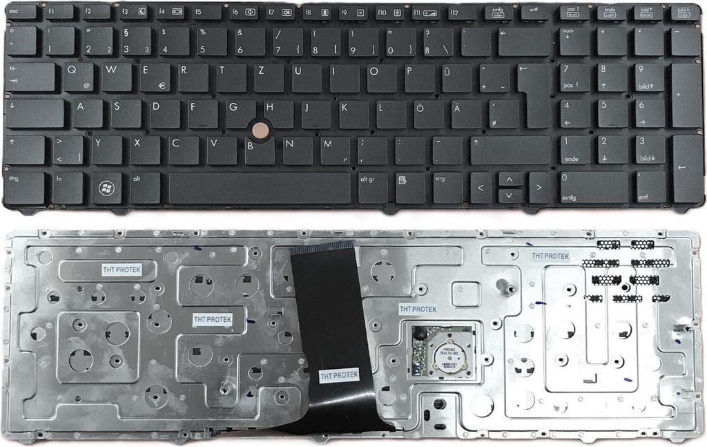 DE - Schwarz Tastatur Keyboard ohne Rahmen kompatibel für HP Elitebook 8770W