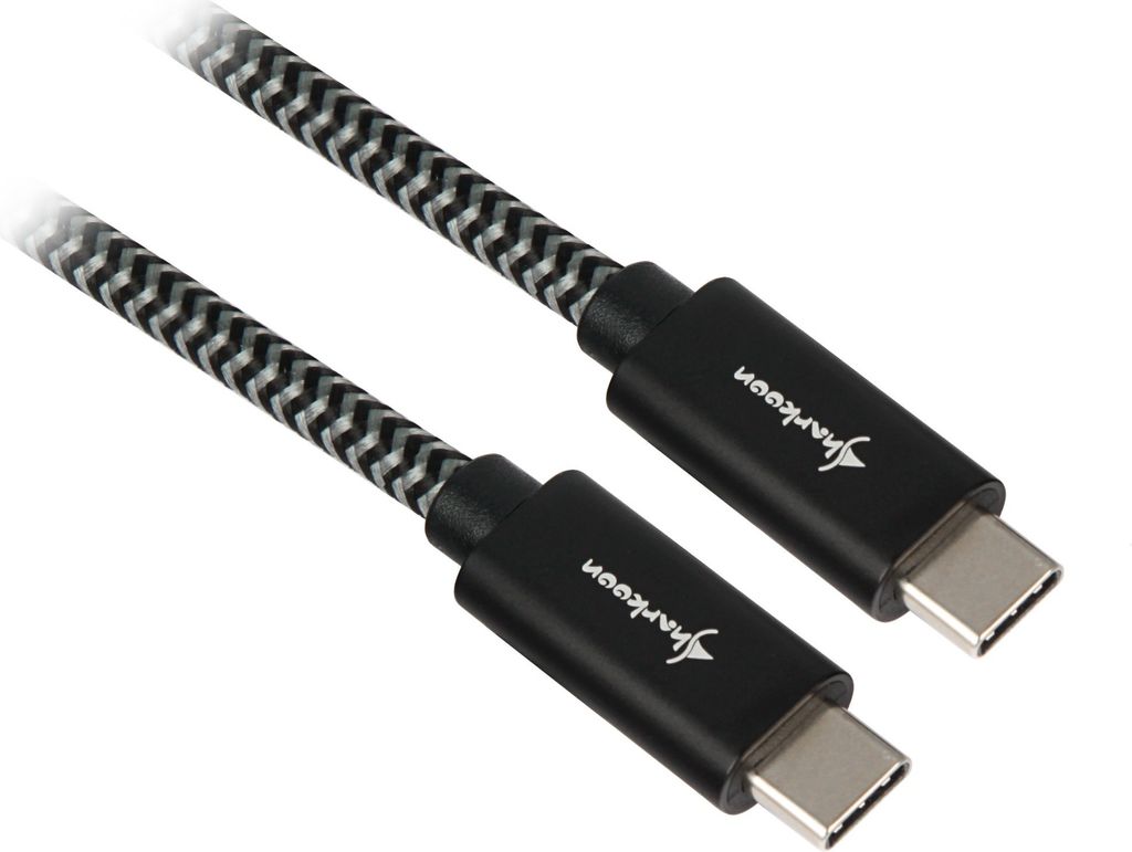 Sharkoon USB 3.2 Gen 2 Kabel USB-C Stecker> schwarz/grau 1 Meter - Kabel - Digital/Daten