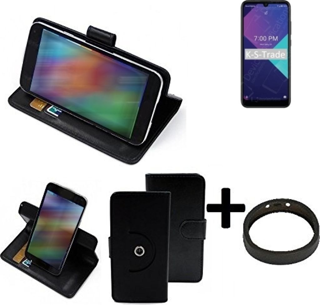 K-S-Trade Case Schutz Hülle kompatibel mit Wiko Ride 3 + Bumper Handy Hülle Flipcase Smartphone Cover Handy Schutz Tasche Walletcase schwarz