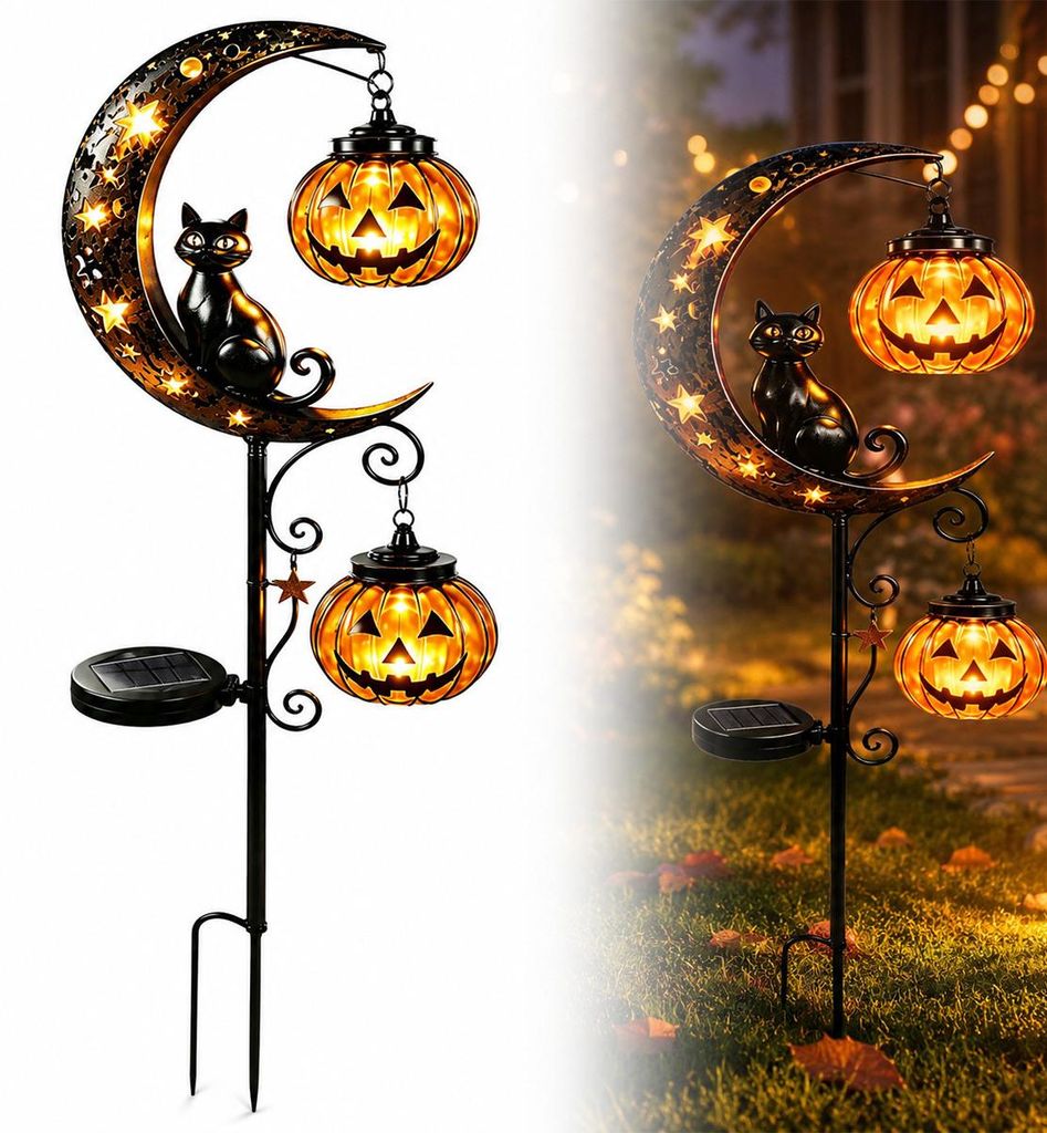 Halloween Solarleuchte Gartenstecker, LED Solar Gartenlampe Produktbild 