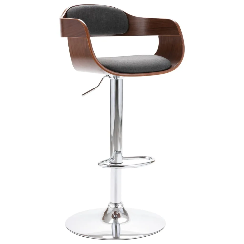 Sgabello da Bar in Compensato e Tessuto Grigio | Design Moderno Living Store