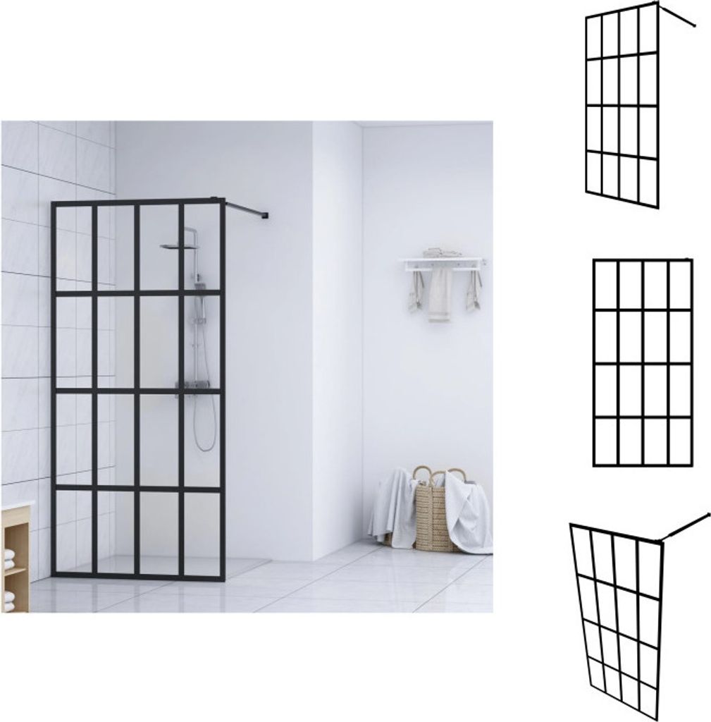 vidaXL Duschwand für Walk-in Dusche Klares Sicherheitsglas 118x190 cm - Duschwände