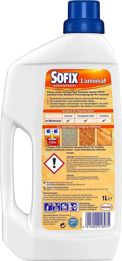 Sofix Bodenprofi Laminat Linoleum Kork 1 Liter reinigt und schützt