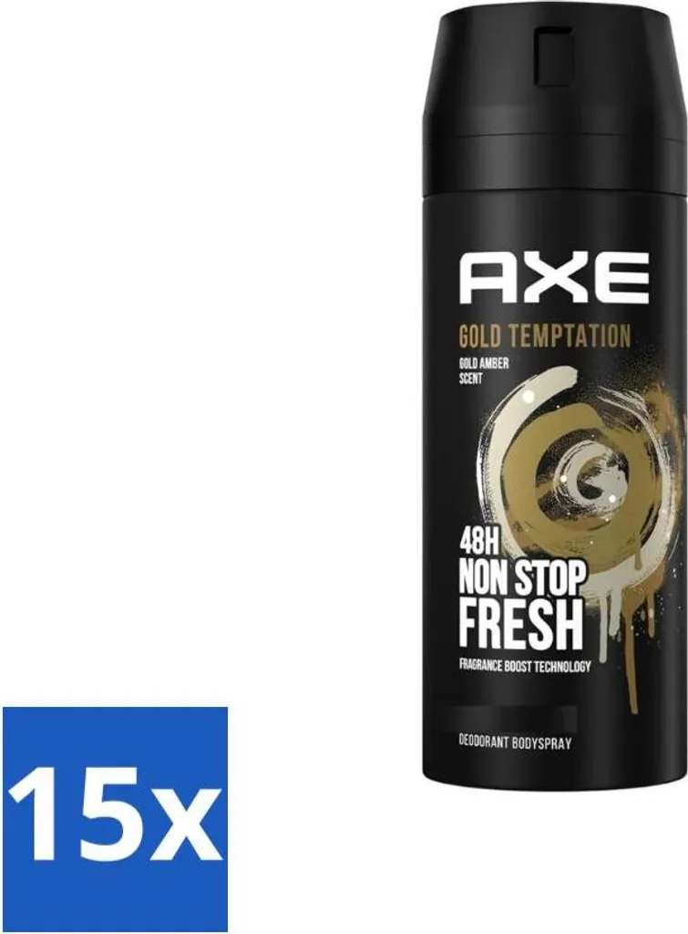 Axe Gold Temptation Deodorante Gold Amber 150ml - Confezione da 15