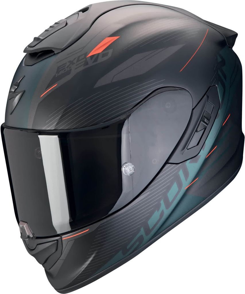 Scorpion Exo-1400 Evo 2 Air Luma Helm, schwarz matt/grün, 2XL (63/64)