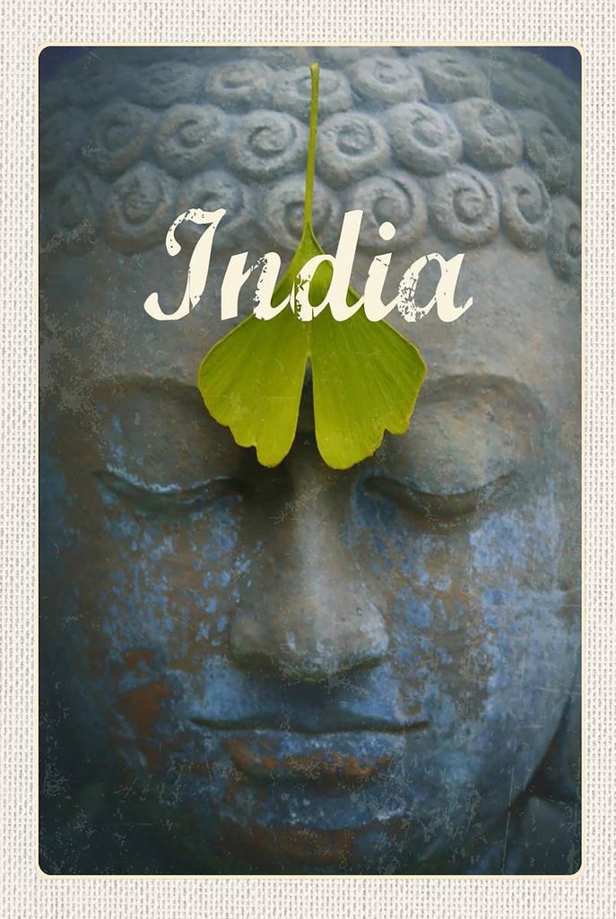vianmo Holzschild 18x12 cm Indien Kopf Hindu Gott Blatt Gemälde Bildmotiv Reisemotiv Abenteuer Reisen