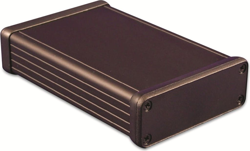 HAMMOND Profil-Gehäuse,1455J1202BK, Extruded Aluminium, schwarz Aluminium, IP54, 120x78x27 mm