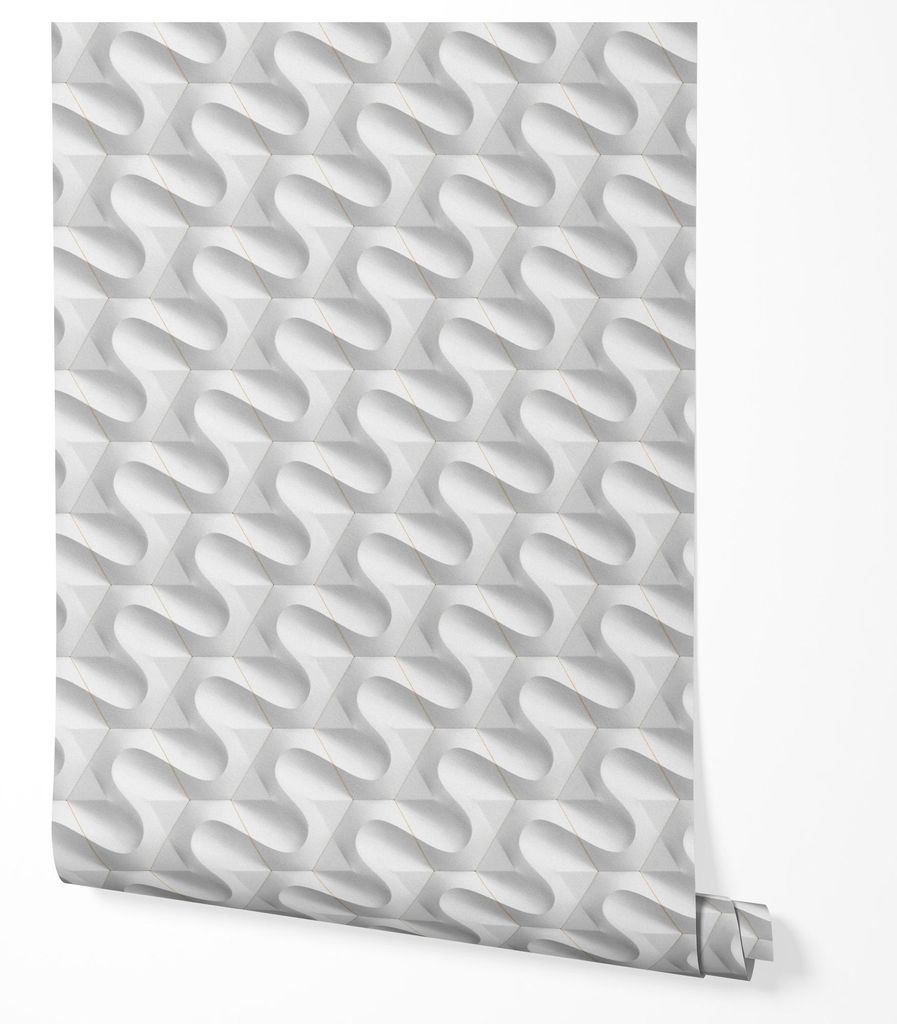Vliestapete 3D Geometrisch Wellen Struktur Wohnzimmer 2x2,5 Grau