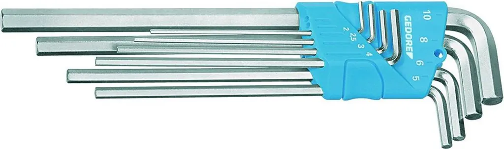 Set Brugole Extra Lunghe Gedore 1505416 H 42 EL-88 | Acciaio 61CrSiV5