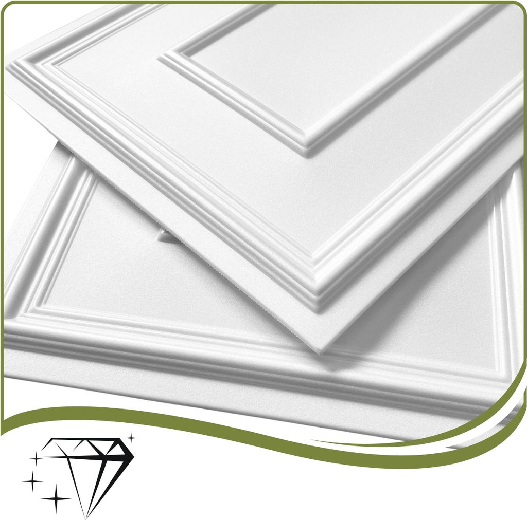 3D Wandpaneele Weiß 40 Stück / 20 m² | Deckenpaneele aus Produktbild 