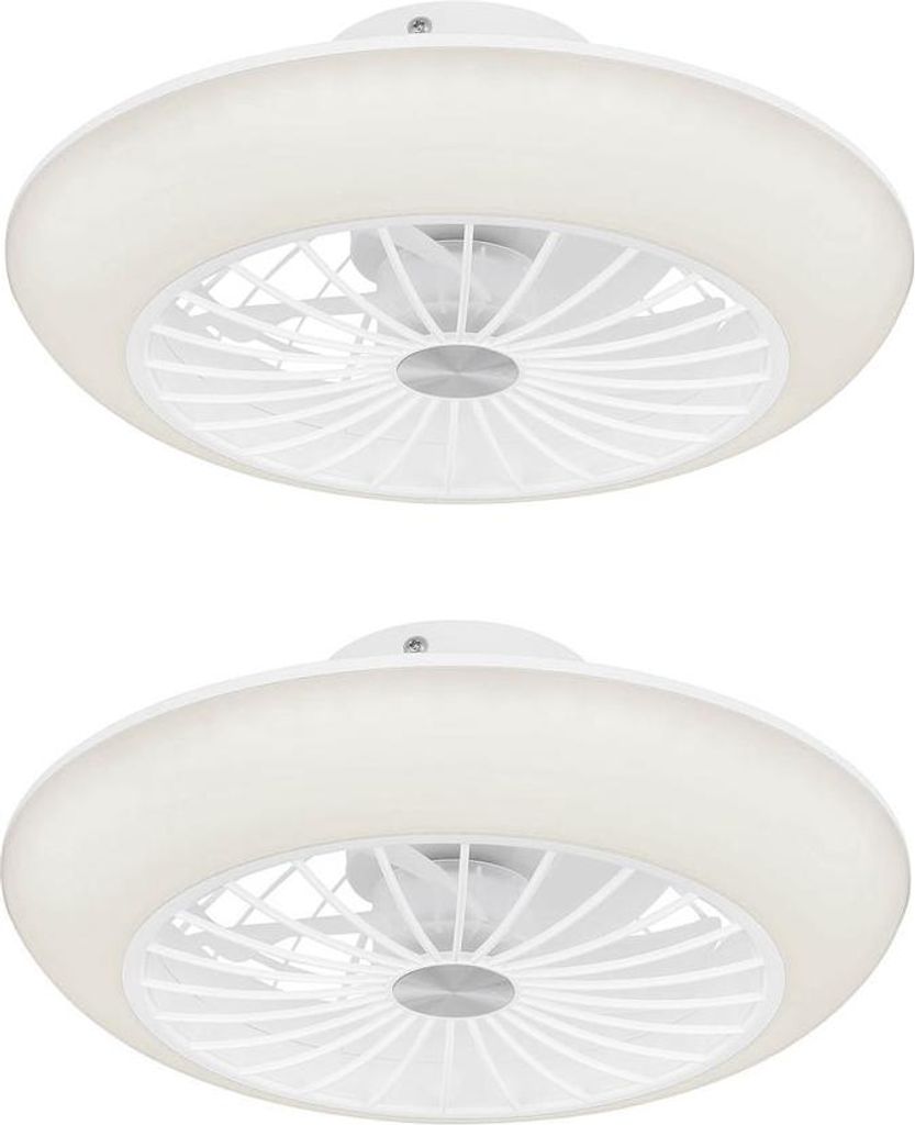 2x LED Deckenventilator, 3 Stufen, weiß, D 30 cm
