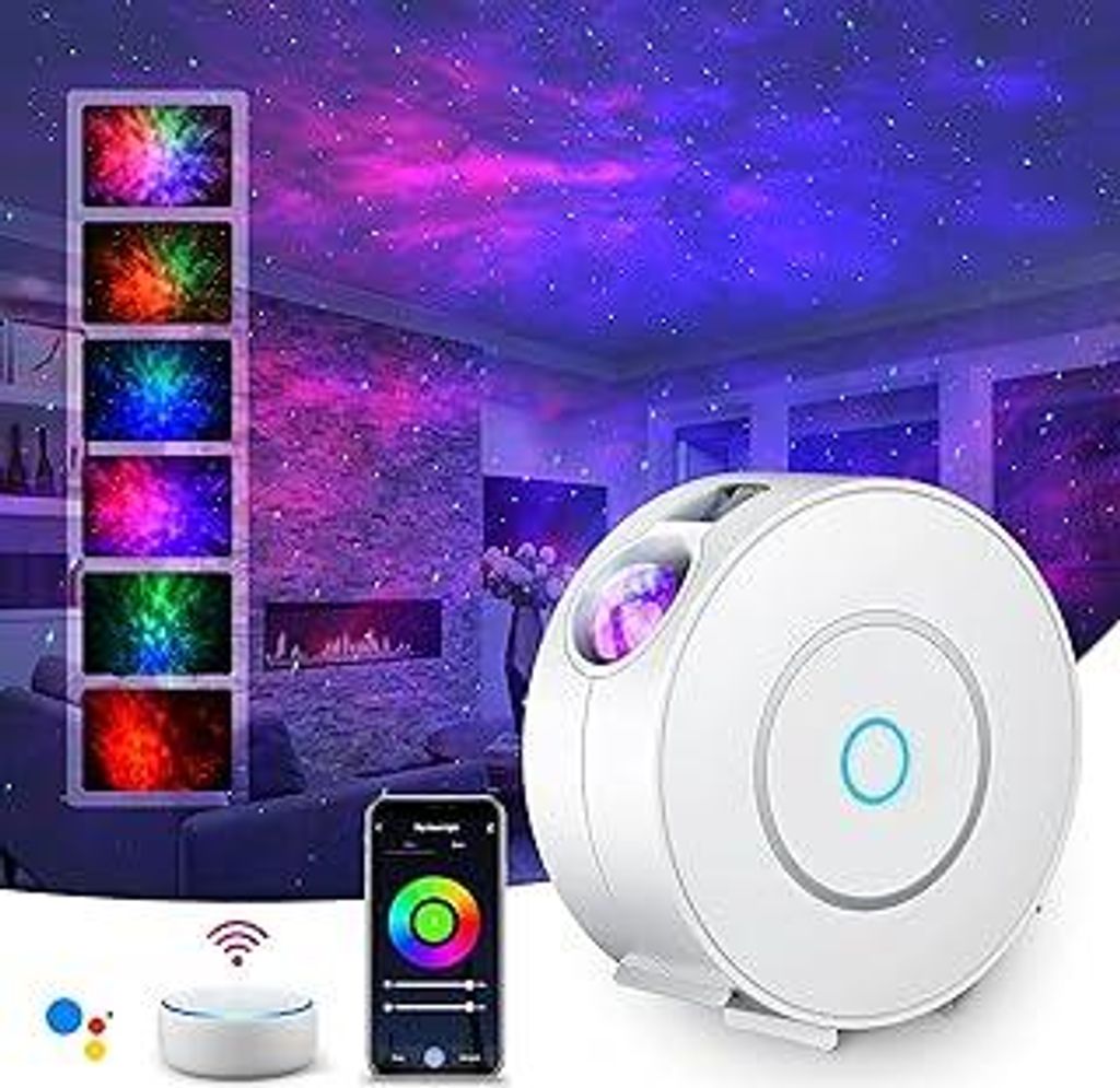 SUPPOU LED WIFI Sternenhimmel Projektor, Smart Nachtlicht 3D Galaxy Sternenprojektor Lampe Kinder Erwachsense mit RG Dimming/Stimmenkontrolle/WiFi ...