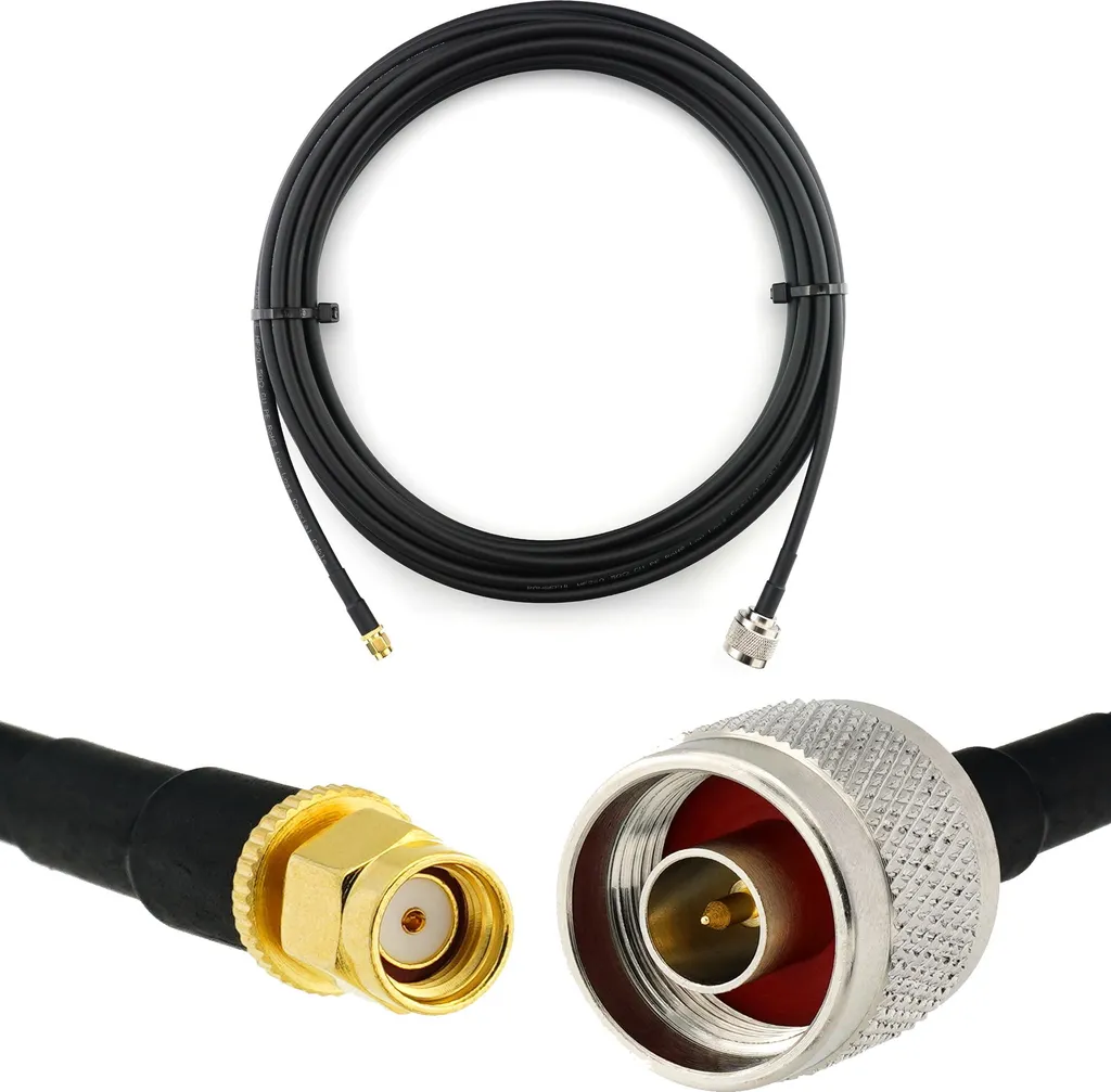 cavo coassiale da 10 m RP-SMA maschio a N maschio - 10 metri di cavo d'antenna a bassa perdita HF-240 (equivalente a LMR 240) Cavo di prolunga da 50 ohm - per antenna router WiFi Wireless RF WLAN radio modem