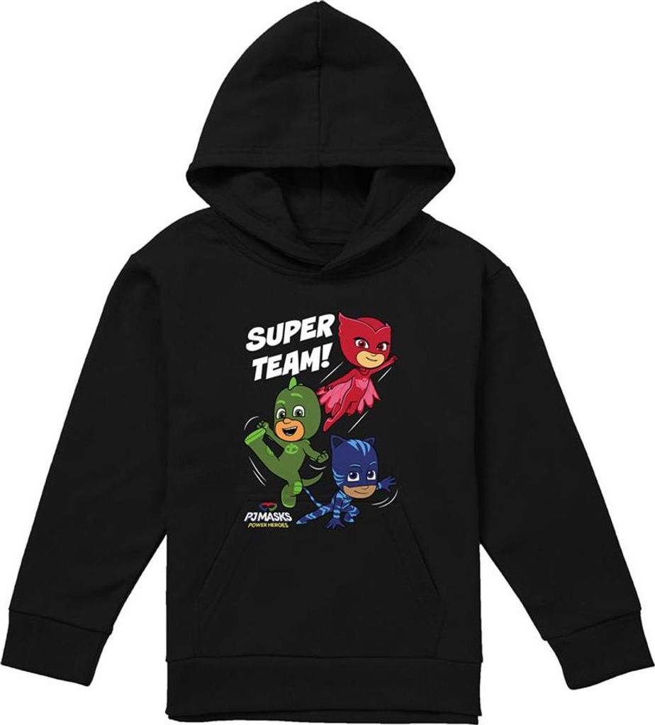PJ Masks - "Super Team!" Kapuzenpullover für Kinder TV24981 (128) (Schwarz)