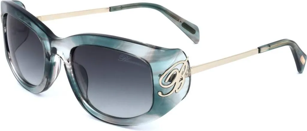 Occhiali Blumarine SBM779 Donna Azzurro Striato: Stile Vintage 53mm