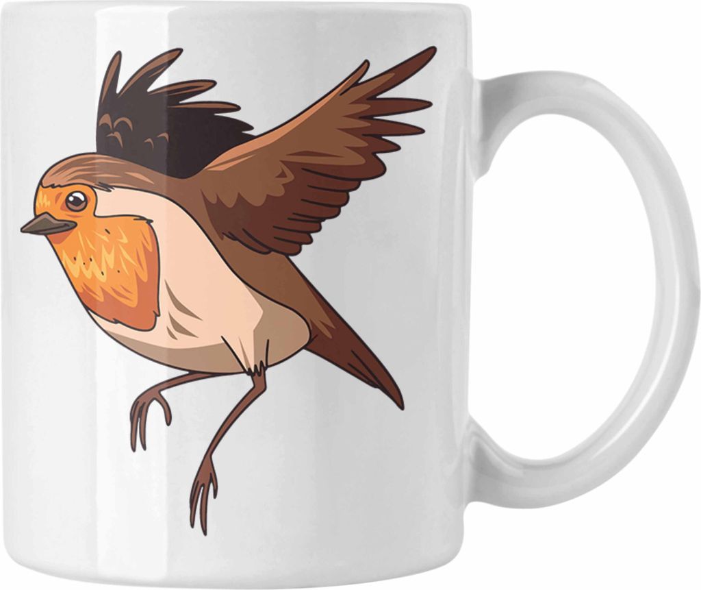 Trendation - Rotkehlchen Vogel Tasse Geschenk Grafik Produktbild 