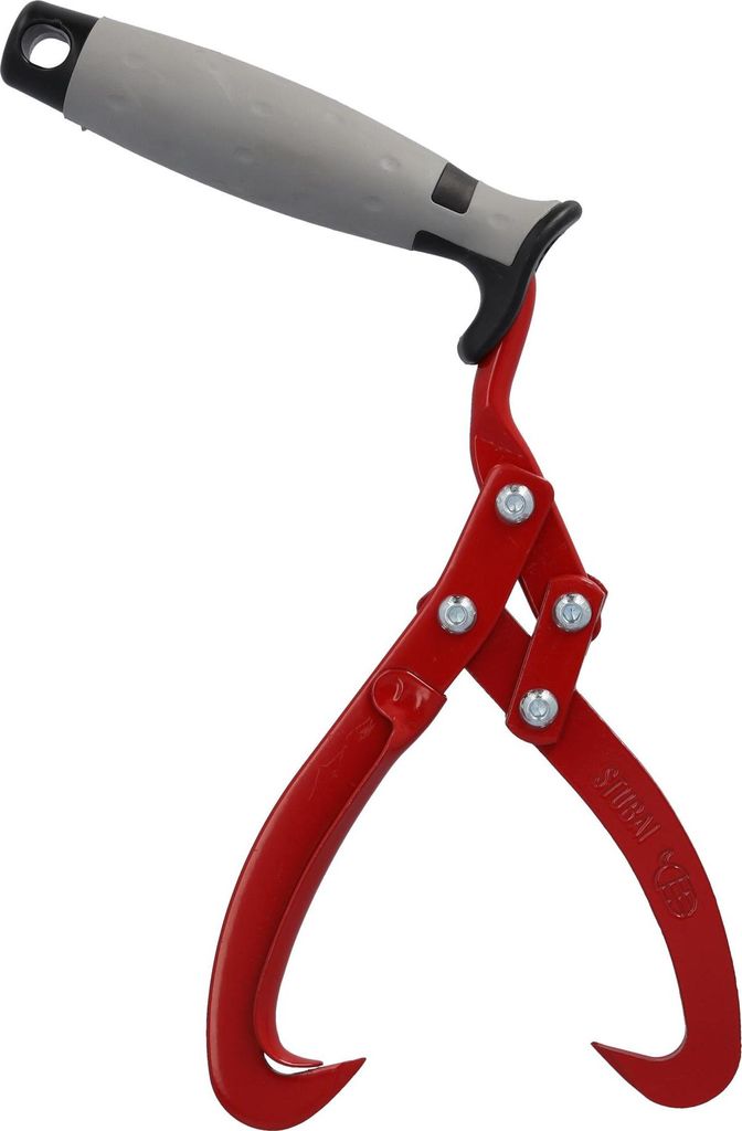 STUBAI Forst-Handpackzange 190 mm mit 2K-Griff und praktischer Auflage | Holzgreifer Forstzange | Vorlieferzange für den Transport von kleinen Bau...