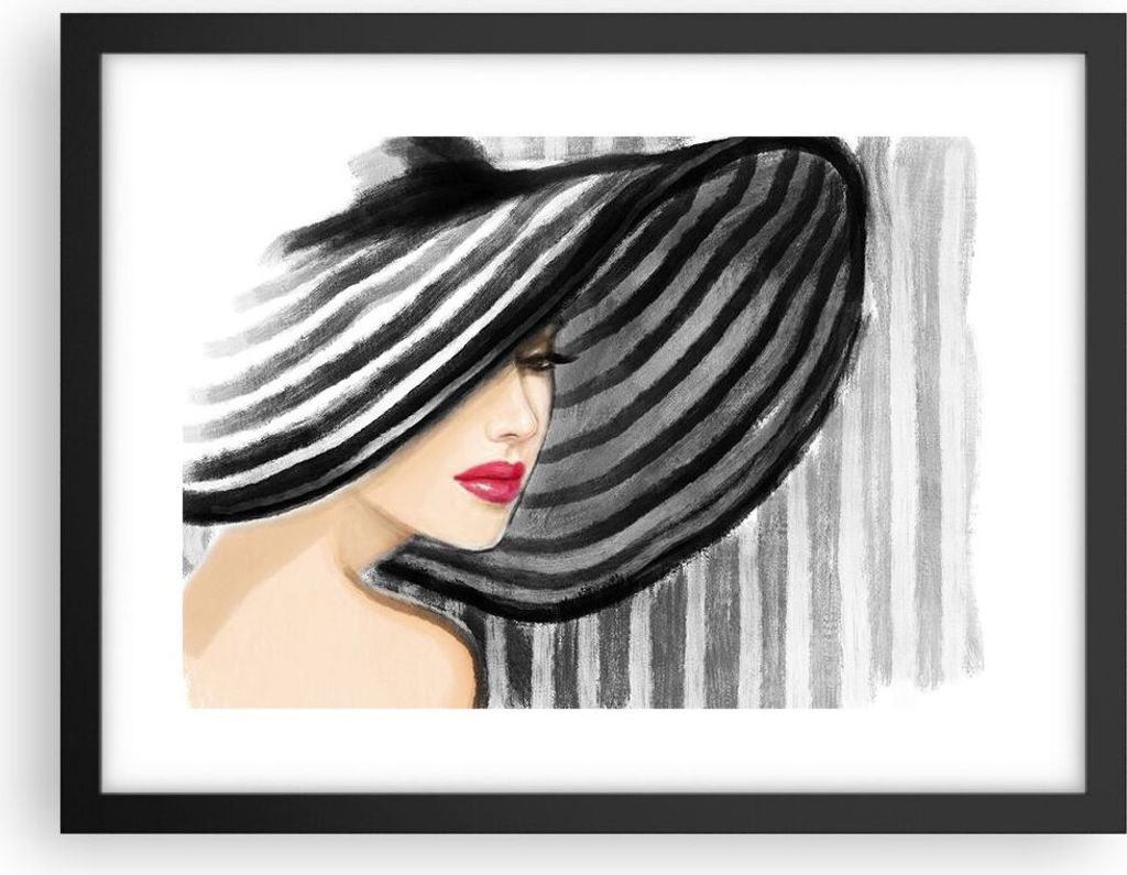 Gerahmtes Poster - Schwarzer Rahmen - frau stil mode - 40x30 cm - Wand Bild - Wanddeko - Wandbilder - Kunstposter - Wandposter - Bilderrahmen - Bil...