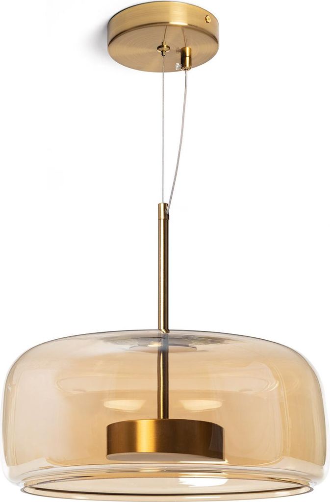LED Pendelleuchte 7W Metall und Glas Aba Bernstein Produktbild 