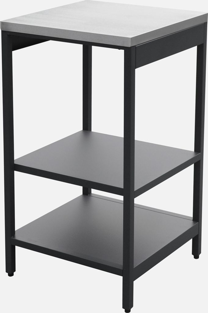 sweeek - Outdoor-Küche aus Stahl mit 2 Regalböden L 49 cm - Schwarz