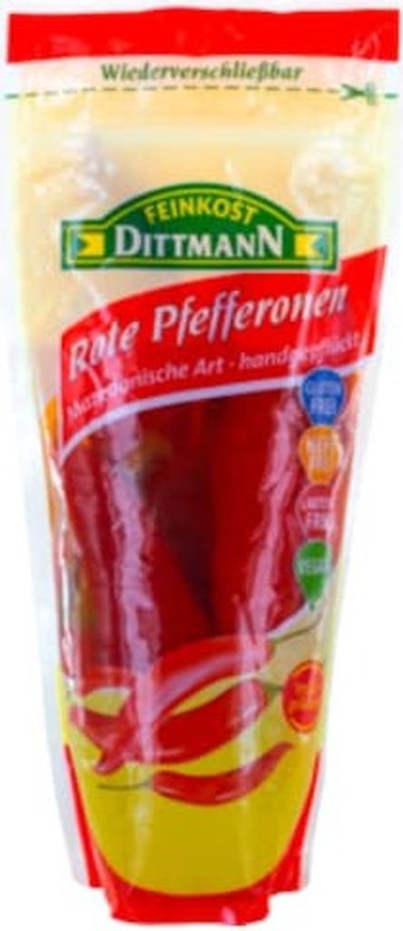 Feinkost Dittmann Rote Pfefferonen Mazedonische Art 250g Produktbild 