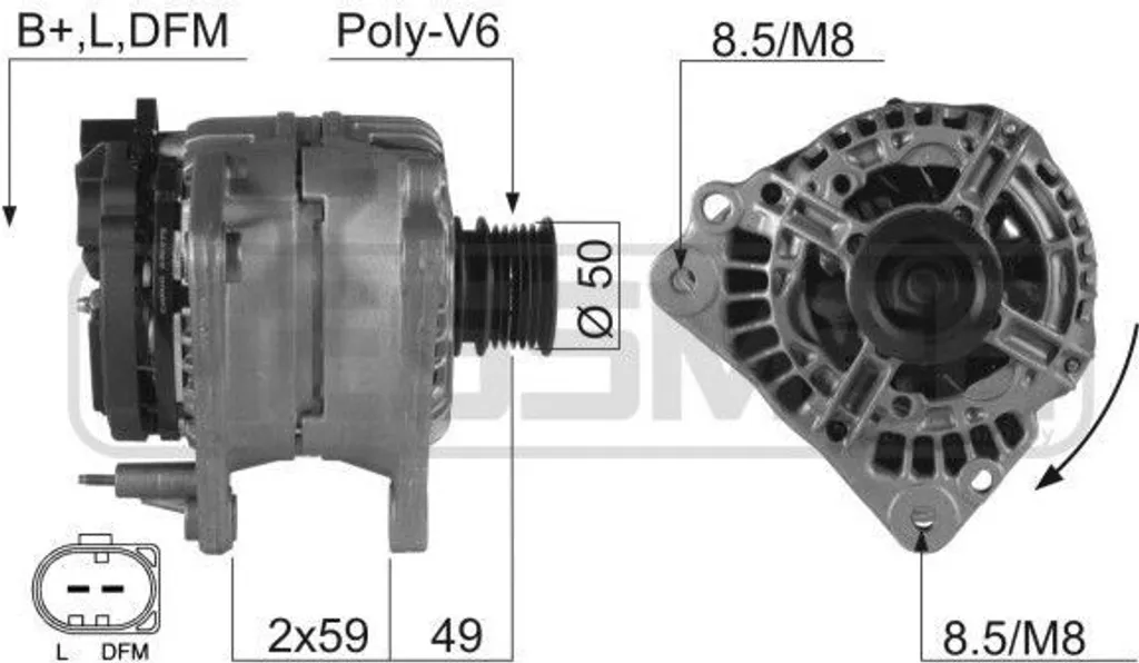 Alternateur robuste ERA 210138A compatible Skoda Octavia I et Bora 1J