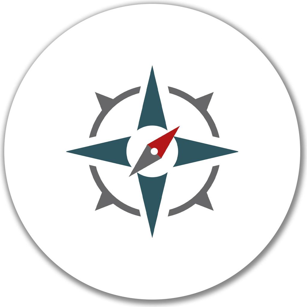 Huuraa Aufkleber Kompass Bussole Geschenk 10cm Sticker Kompass Geschenkidee