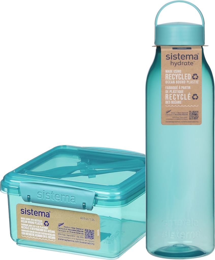 Sistema 1,25L Lunch Plus Box -recycled PP + Revive bottle Recycled OBP