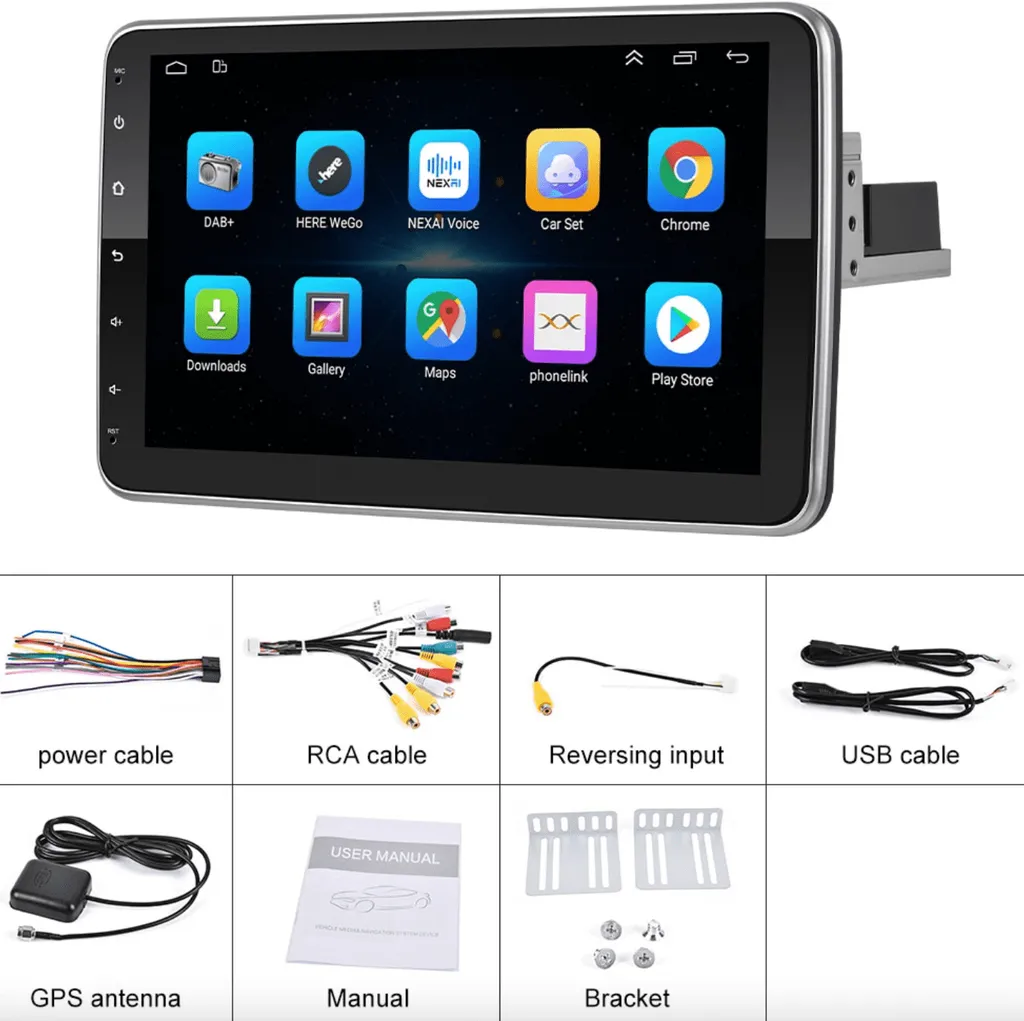 Poste Radio de Voiture Android avec Navigation GPS et Écran Inclinable - 8