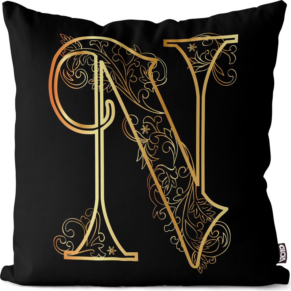 VOID N Buchstabe Floral Vintage Kissenbezug Kissenhülle Sofakissen Kissen Deko Outdoor-Kissen Dekokissen