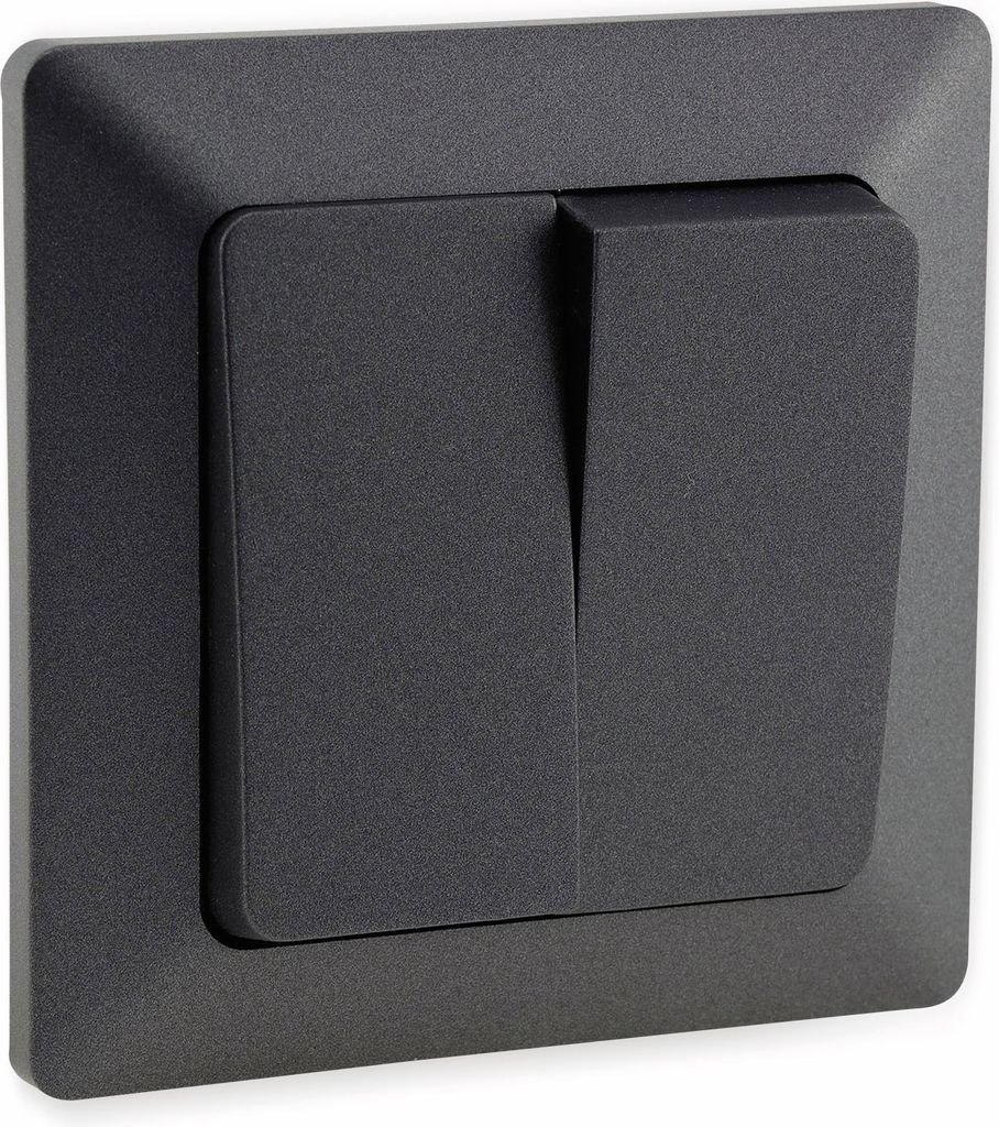 MILOS Serien-Schalter 2-fach, Anthrazit 250V/ 10A, inkl. Produktbild 