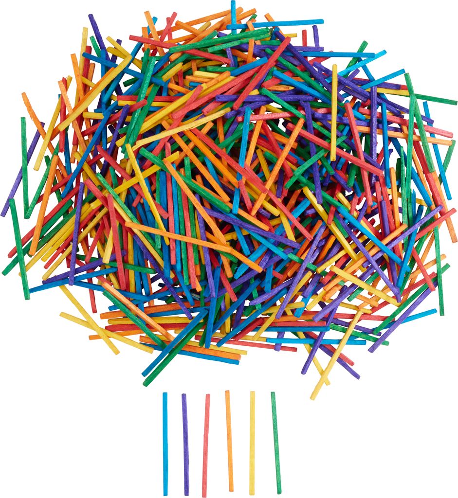 VBS XXL Bastelhölzer "Bunt", 500 Stück, 5 x 0,2 cm