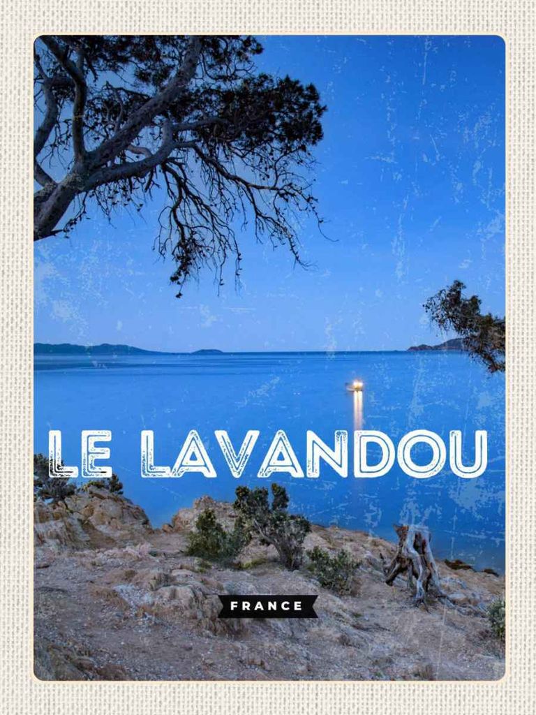 vianmo Holzschild 40x30 cm Retro Le Lavandou France Bildmotiv Reisemotiv Europa