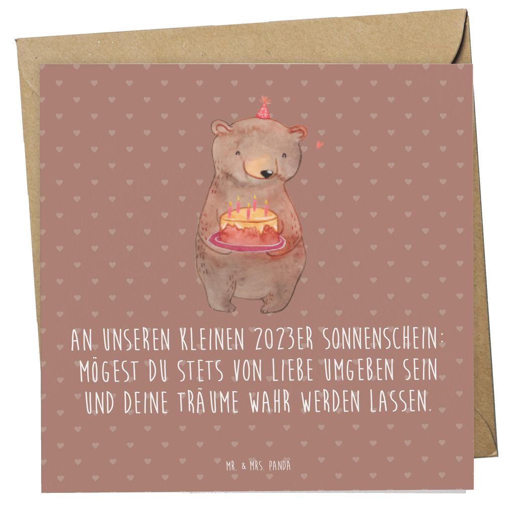 Mr. & Mrs. Panda Klappkarte 2023 Geburtstagstraum - Braun Pastell - Geschenk, Jahrgang, Geburtstagsparty, Glückwunsch, faltkarte, anlasskarte, Geb...