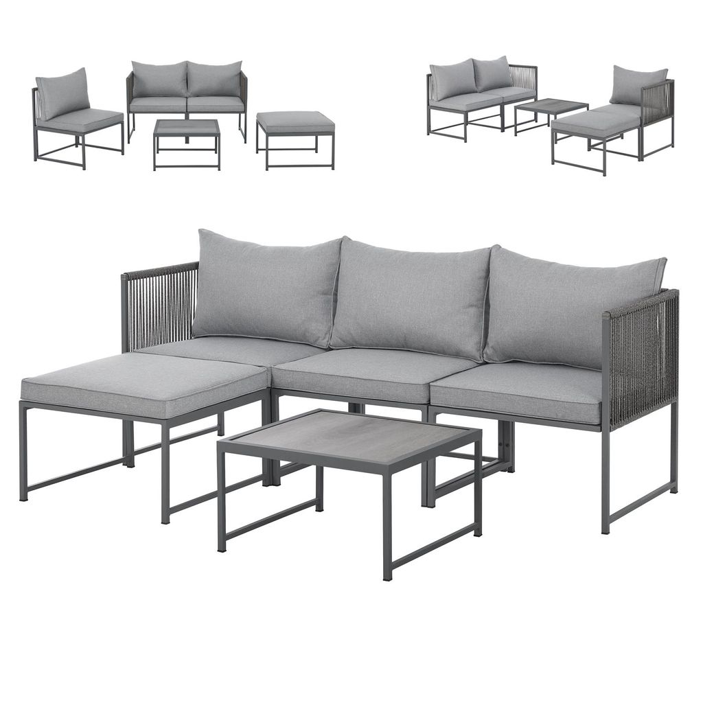 SVITA DETROIT Salon de Jardin Modulable Résine Tressée : Image du produit 