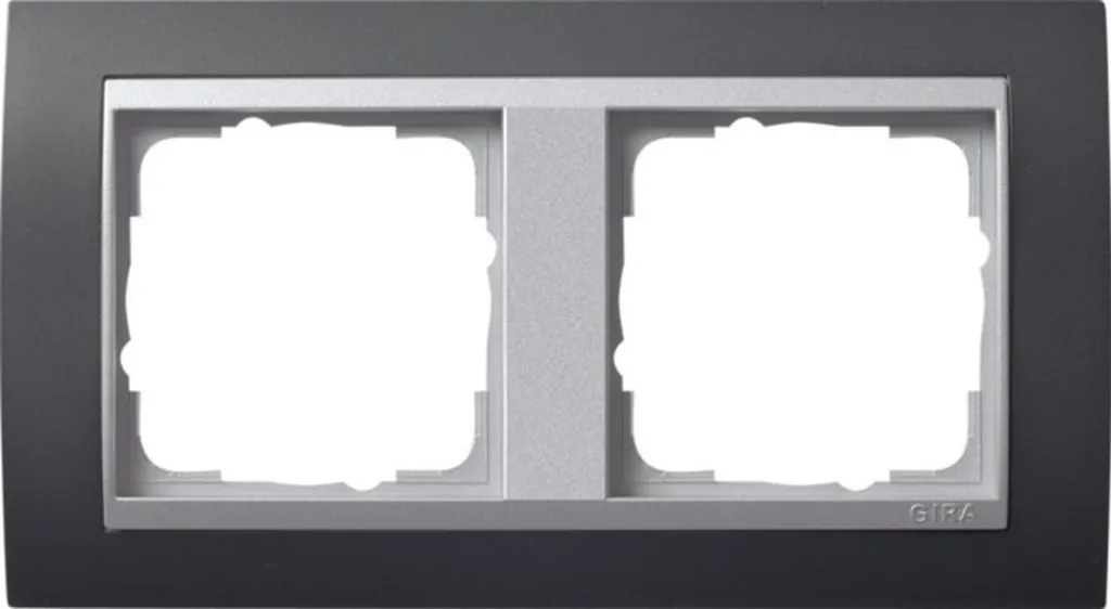Cadre de finition double Gira anthracite pour rénovation moderne 2f.