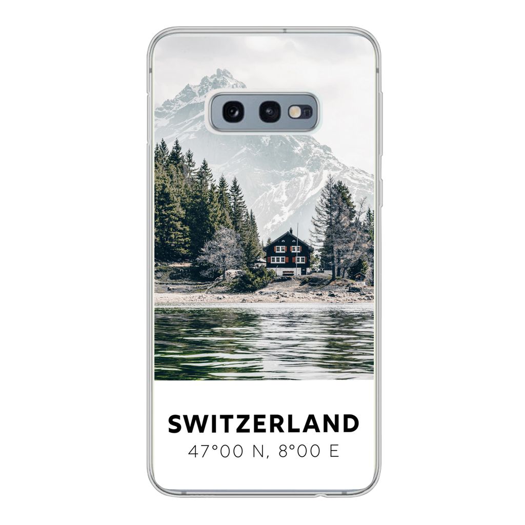 MuchoWow Handyhülle Schutzhülle Hülle für Samsung Galaxy S10e Schweiz - Berg - Chalet Silikon Softcase Handy Hülle - Handy