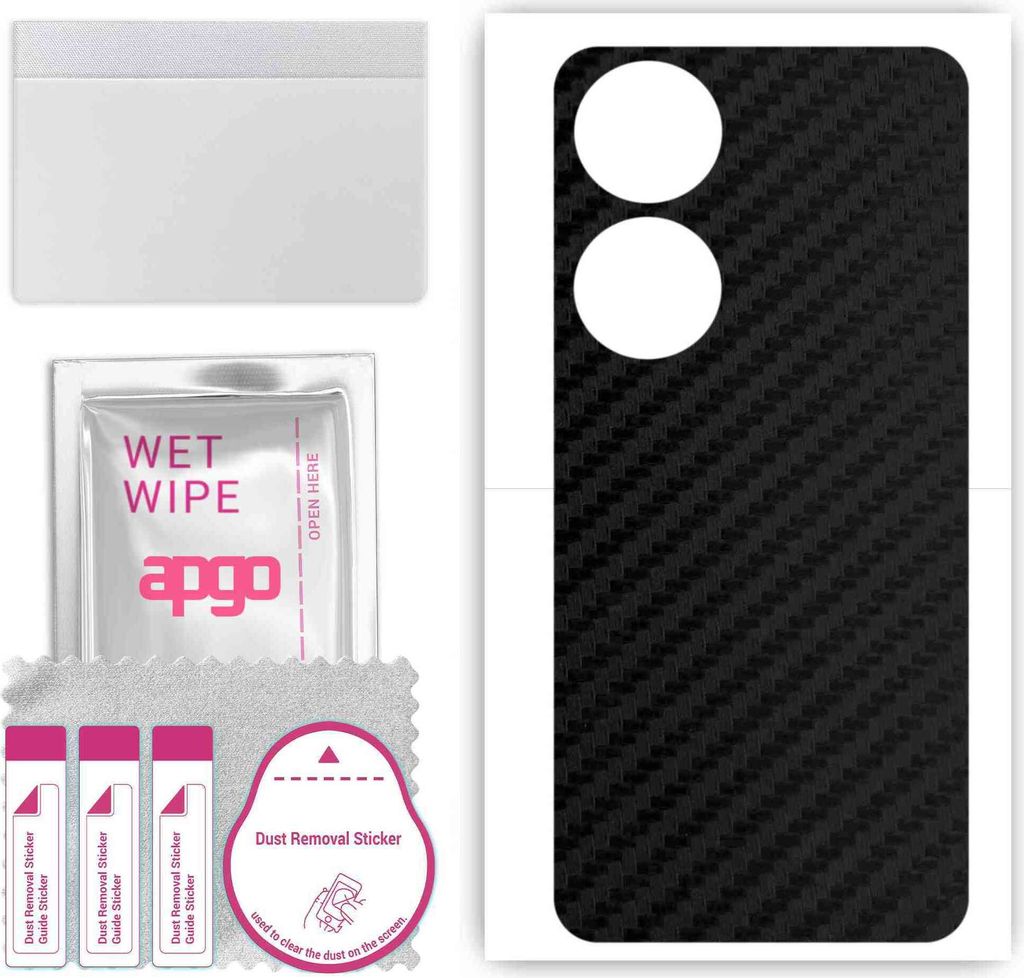 apgo Rückseite Schutzfolie, Skin, kompatibel mit Honor 90, Hinten Displayschutzfolie aus Vinylfolie, kratzfest, einfache Montage - Schwarzer Kohle...