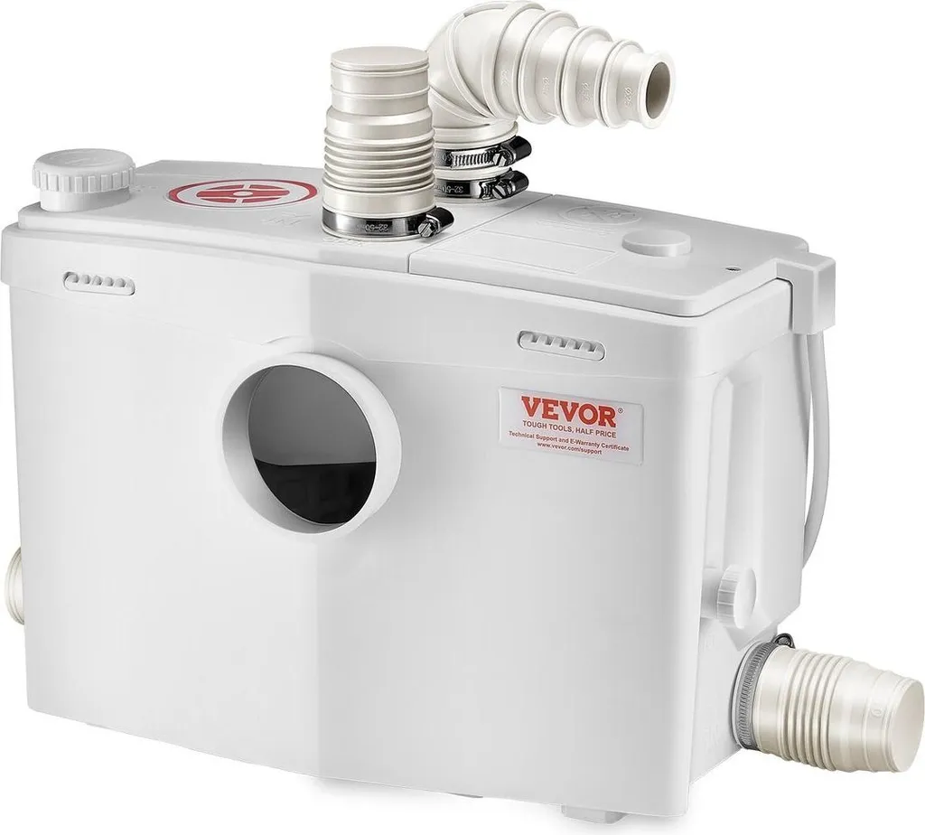 Pompe broyeuse 1200W 48 GPM pour évacuation toilettes et lavabo