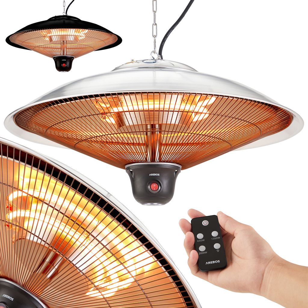 AREBOS promiennik sufitowy 2000 W + pilot, 3 poziomy Zdjęcie produktu