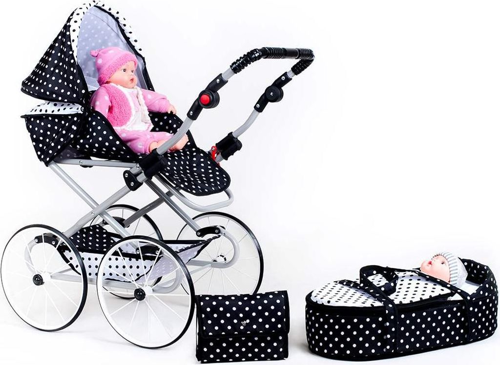 Baby Retro Kinderwagen fr Puppen 2in1 New Baby Natlka