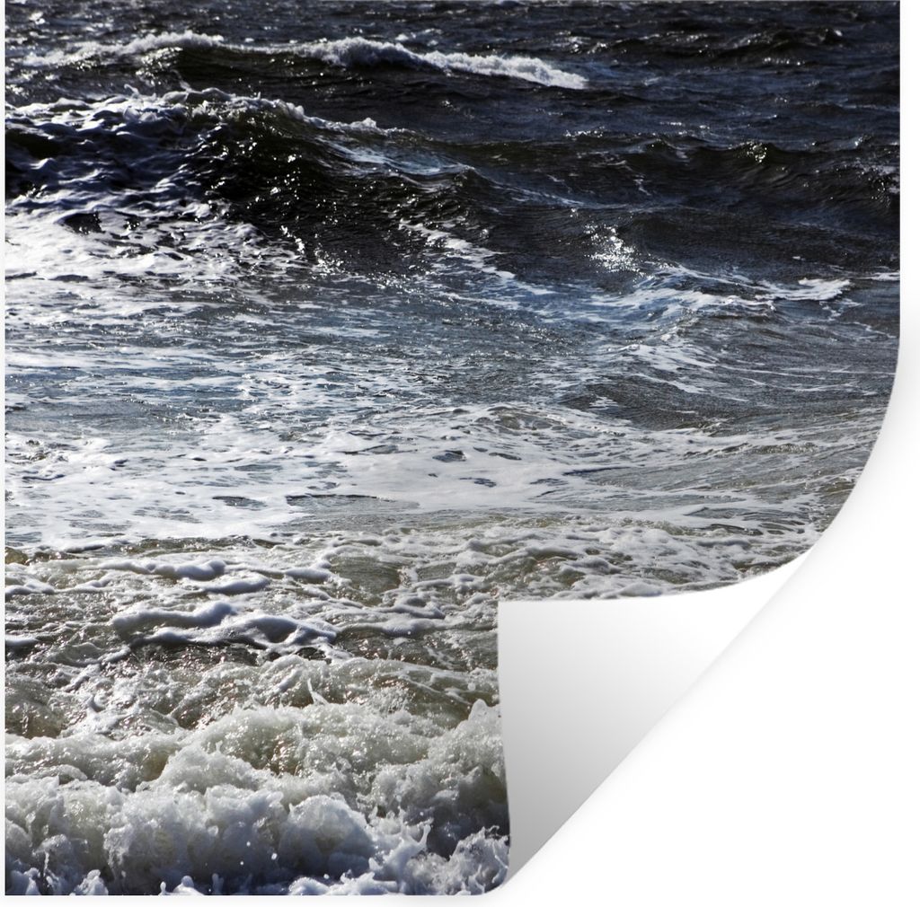 MuchoWow Wandtattoo Wandsticker Wandaufkleber Nordsee - Wasser - Wellen 100x100 cm Selbstklebend und Repositionierbar - Wierderverwendbar - Selbs...