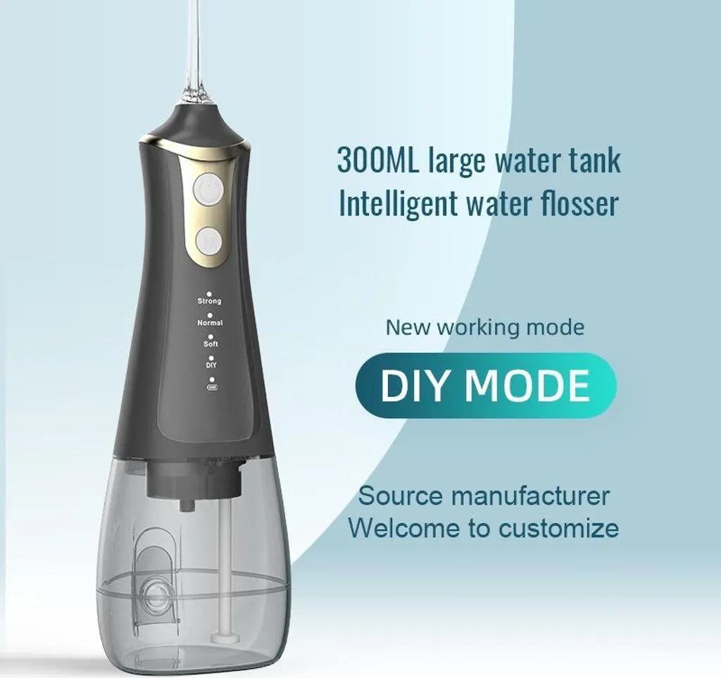 INF Hydropulseur Électrique Portable Noir - 4 Modes & 5 Embouts