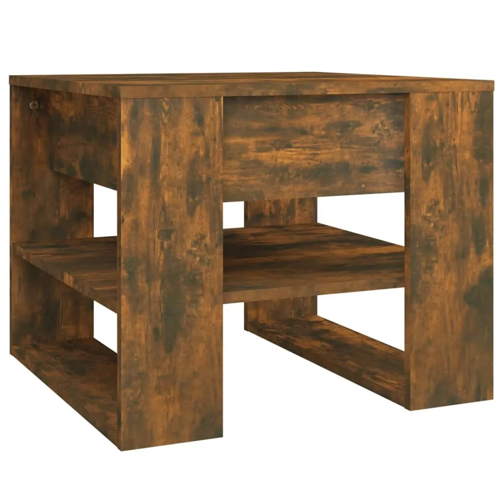 Tavolino da Salotto Rovere Fumo 80x50x36 cm Legno Multistrato