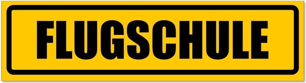Kiwistar - Autoaufkleber - Gelb - Schwarz - 45 x 12 cm - Flugschule invertiert - Hinweis Aufkleber Sticker für Auto, Kfz, Fahrrad, PKW, LKW