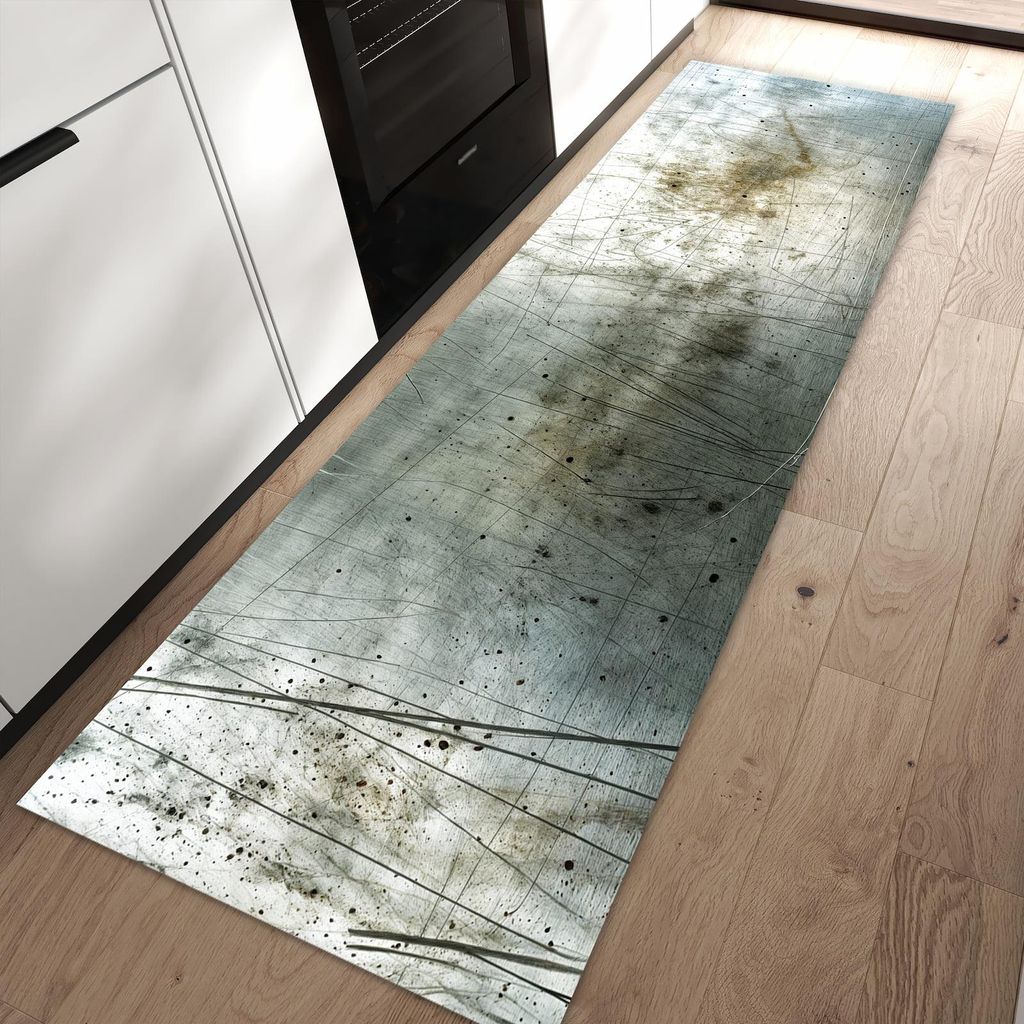 Küchenteppich 80x250cm rutschfest & abwischbar PVC Läufer - es Metall