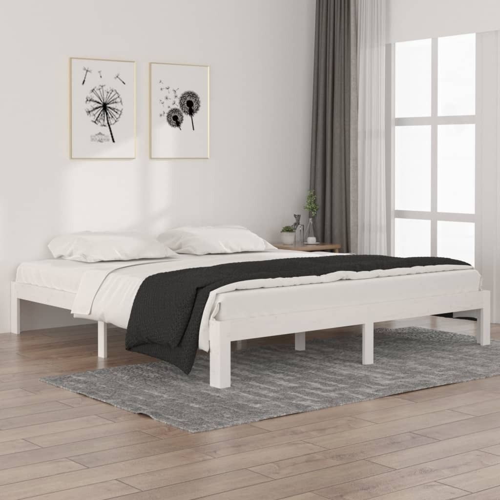 Maison Exclusive - Massivholzbett Weiß 180x200 cm