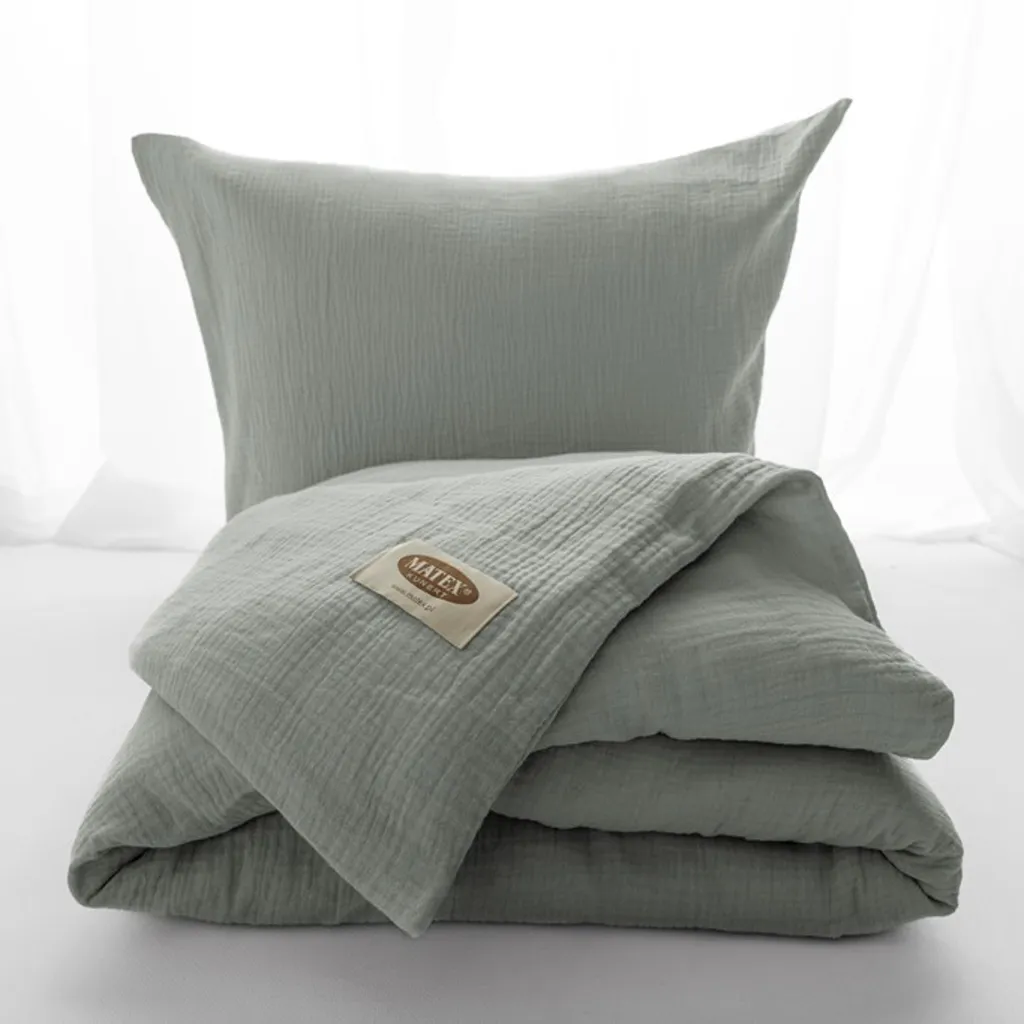 Parure de lit en mousseline Muslin graphite 140g/m2 160x200 cm