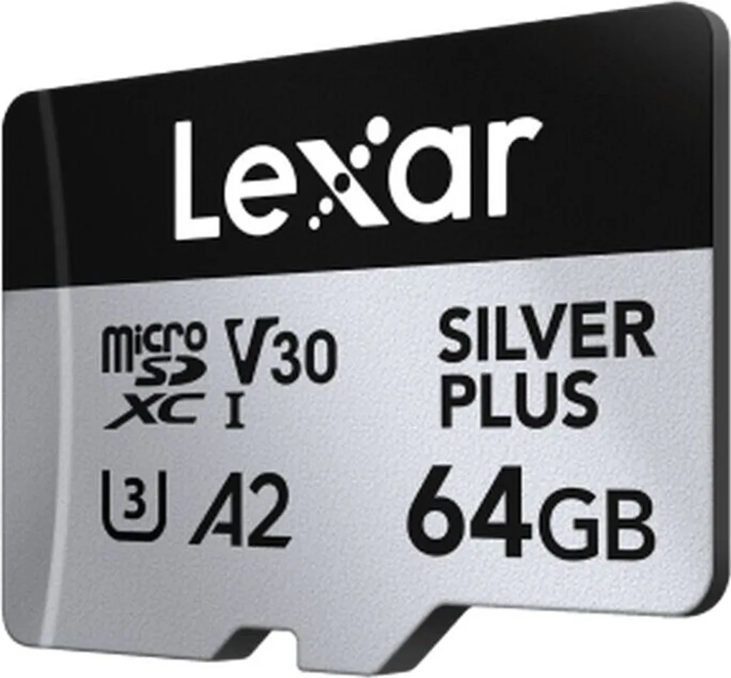 Scheda microSDXC LEXAR Silver Plus UHS-1 da 64 GB R205/W100 V30